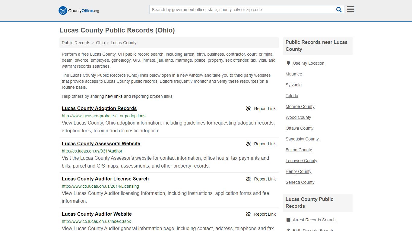 Public Records - Lucas County, OH (Business, Criminal, GIS ...