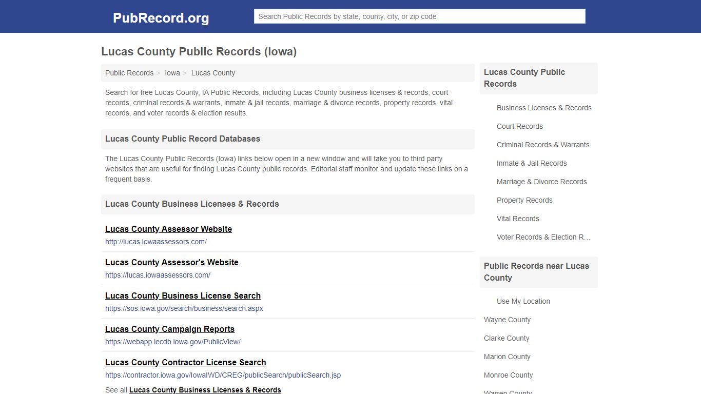 Free Lucas County Public Records (Iowa Public Records)